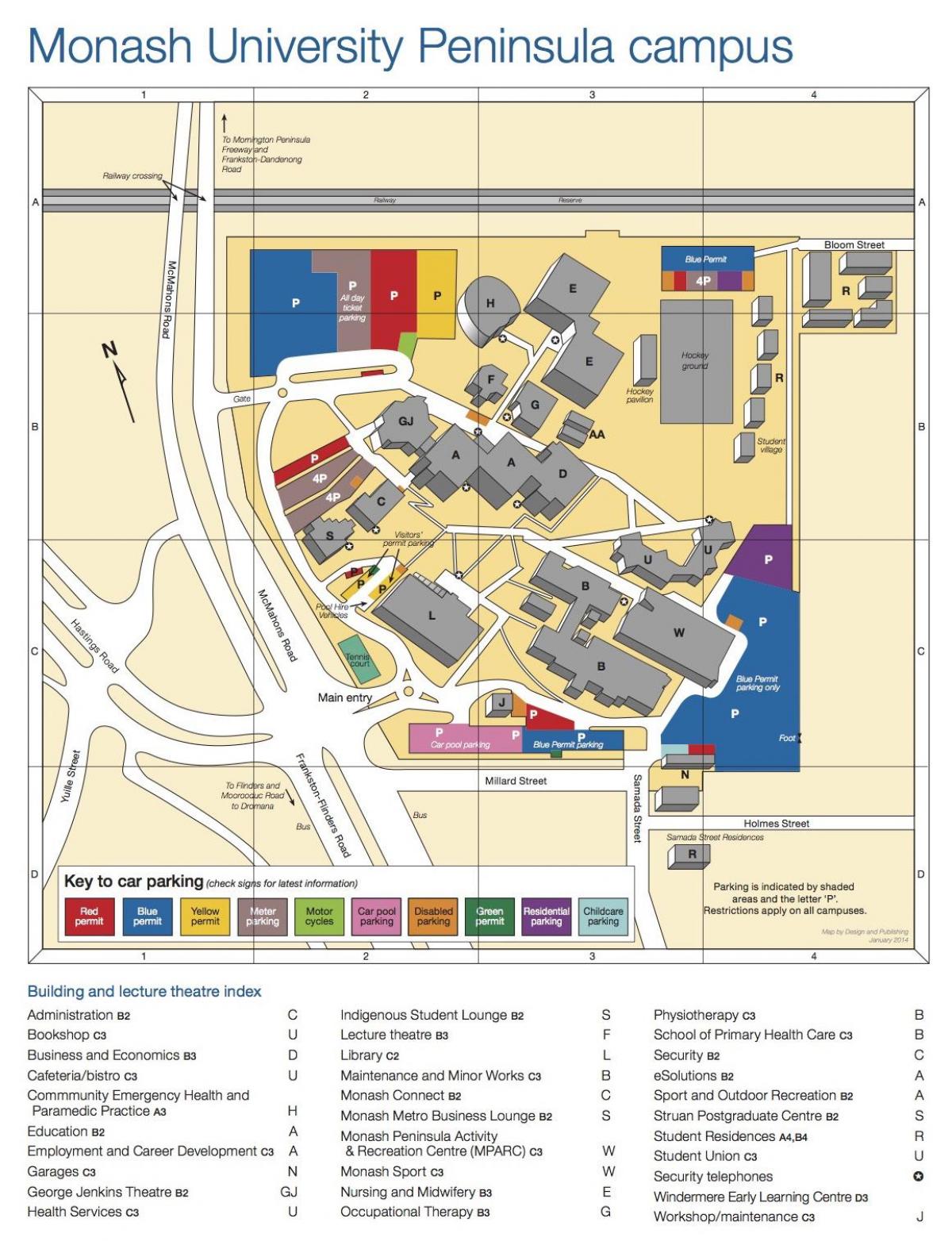 Монаш карту кампуса універсітэта