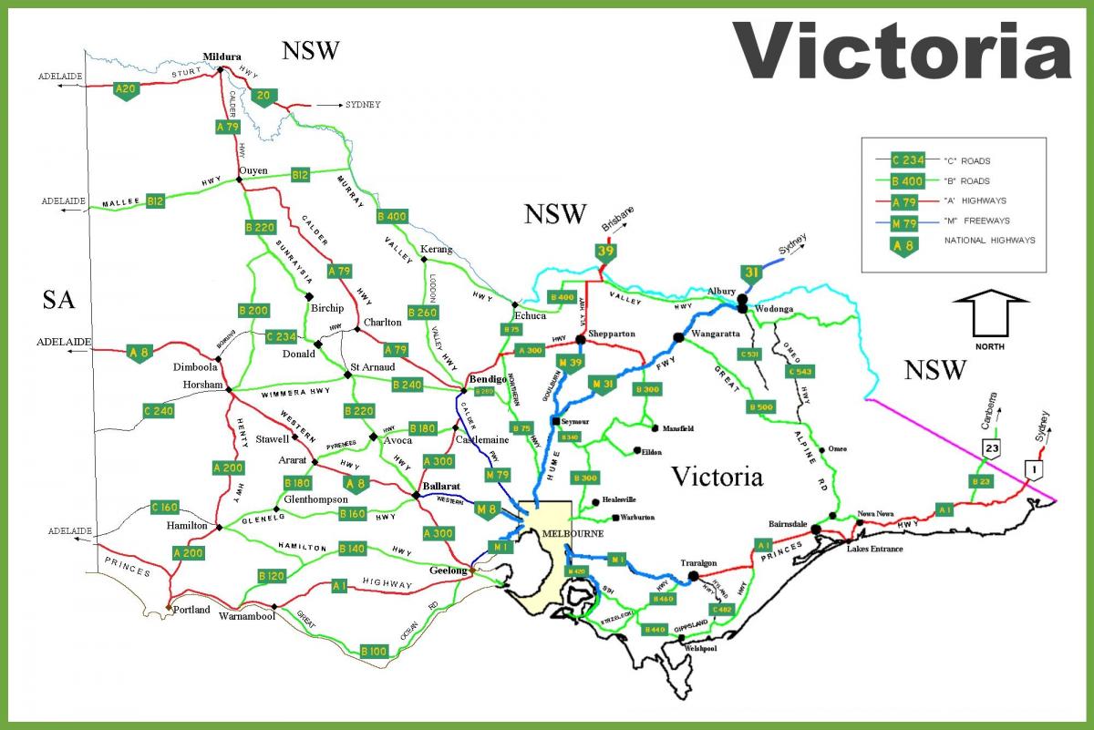 карта Вікторыя, Аўстралія