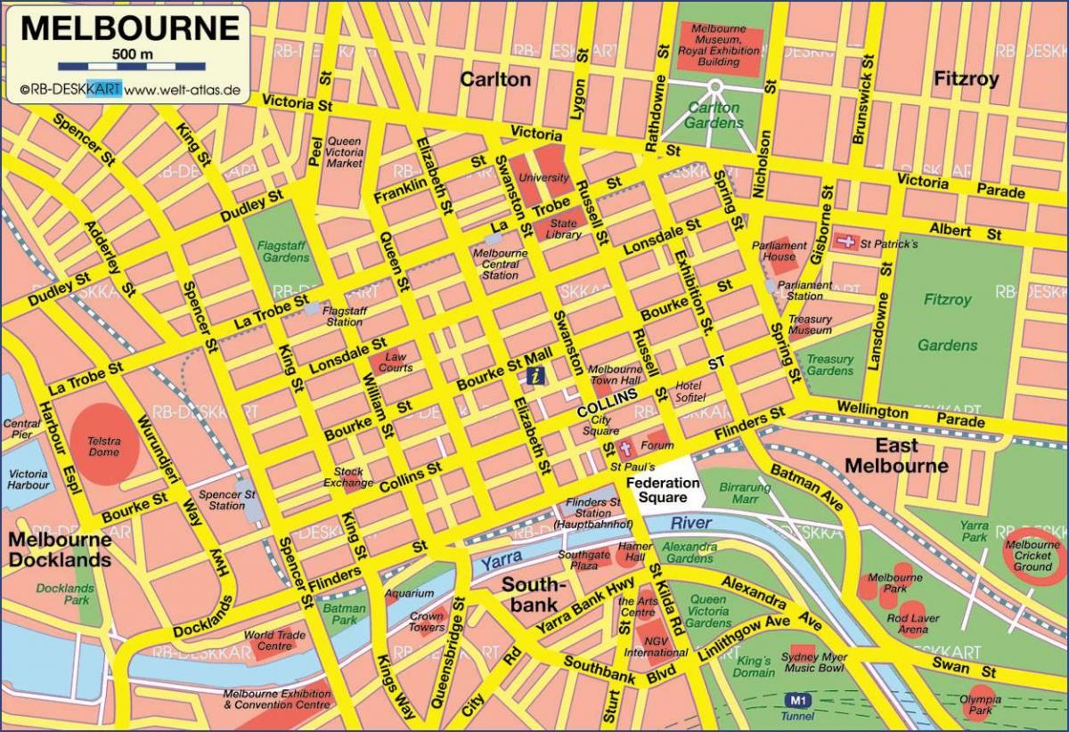 Мэльбурн карта горада