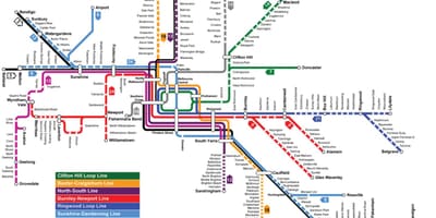 Карта метро ў Мельбурне