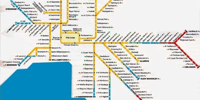 Мэльбурн сталічнай вобласці карта