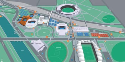 Алімпійскі Мэльбурн парк карта