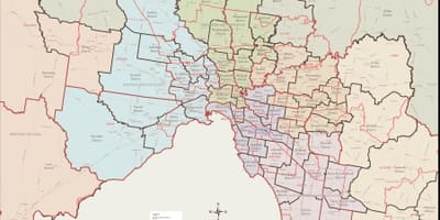 Карта Мэльбурн Усходні акруга