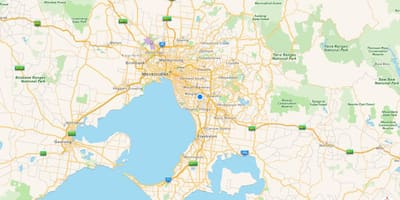 Карта Мэльбурн і наваколлі