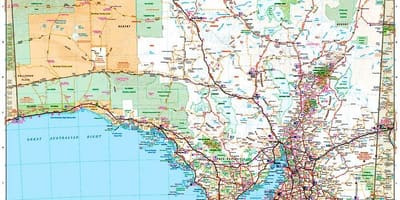 Карта Паўднёвай Аўстраліі