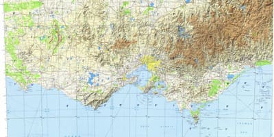 Тапаграфічная карта Мэльбурн
