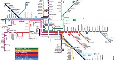 Карта метро ў Мельбурне