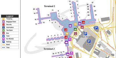 Карта тэрміналаў аэрапорта Мельбурна